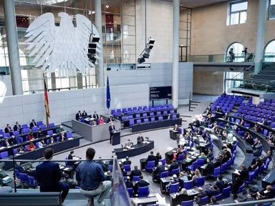 Bilck in den Plenarsaal des Deutschen Bundestags.